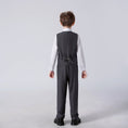 Cargar la imagen en la vista de la galería, Dark Grey Striped Modern 4 Piece Boy's Formal Suits
