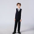 Charger l'image dans la visionneuse de la galerie, Black Striped Modern 4 Piece Boy's Formal Suits
