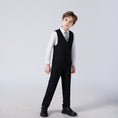 Charger l'image dans la visionneuse de la galerie, Black Striped Modern 4 Piece Boy's Formal Suits
