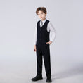 Cargar la imagen en la vista de la galería, Black Striped Modern 4 Piece Boy's Formal Suits
