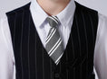 Load image into Gallery viewer, Navy Striped Slim Fit Modern 5 Piece Boy's Formal Suits
