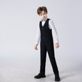 Cargar la imagen en la vista de la galería, Black Striped Modern 4 Piece Boy's Formal Suits
