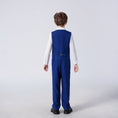 Bild in Galerie-Betrachter laden, Royal Blue Striped Slim Fit Modern 4 Piece Boy's Formal Suits With Vest+Pants+Shirt+Tie
