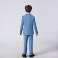 Load image into Gallery viewer, Light Blue Plaid Elegant Formal 5 Piece Boys Suits
