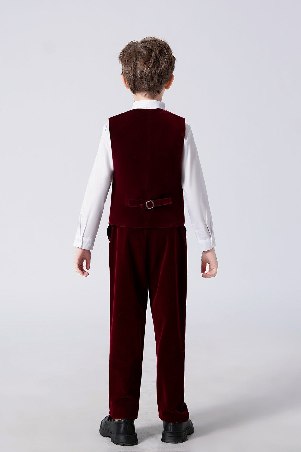 Burgundy Velvet 5 Piece Boy's Formal Boys Suits