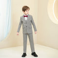 Charger l'image dans la visionneuse de la galerie, Light Grey Striped Modern 5 Piece Boy's Formal Suits
