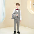 Charger l'image dans la visionneuse de la galerie, Light Grey Striped Modern 5 Piece Boy's Formal Suits
