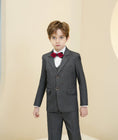 Bild in Galerie-Betrachter laden, Dark Grey Striped Modern 5 Piece Boy's Formal Suits
