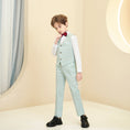 Charger l'image dans la visionneuse de la galerie, Mint Green Plaid Elegant Formal 4 Piece Boys Suits
