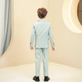 Charger l'image dans la visionneuse de la galerie, Mint Green Plaid Elegant Formal 5 Piece Boys Suits
