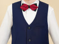 Load image into Gallery viewer, Navy Fit Slim 4 Piece Boy's Formal Suits With Vest+Pants+Shirt+Tie
