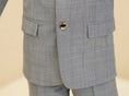 Load image into Gallery viewer, Light Grey Plaid Elegant Formal 5 Piece Boys Suits
