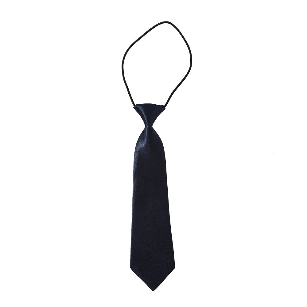 Boys' Navy Tie | Pre-Tied Adjustable School Necktie for Uniforms & Graduation