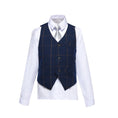 Cargar la imagen en la vista de la galería, Blue Plaid Elegant 5 Piece Boys Suits
