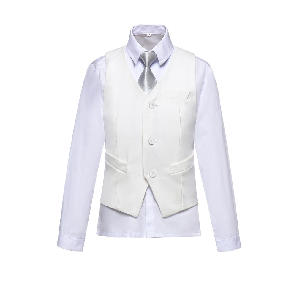 White Tuxedo 5 Piece Boys Suits