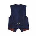 Bild in Galerie-Betrachter laden, Navy Fit Slim 4 Piece Boy's Formal Suits With Vest+Pants+Shirt+Tie
