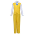 Cargar la imagen en la vista de la galería, Yellow Classic 4 Piece Boy's Suits With Vest+Pants+Shirt+Tie
