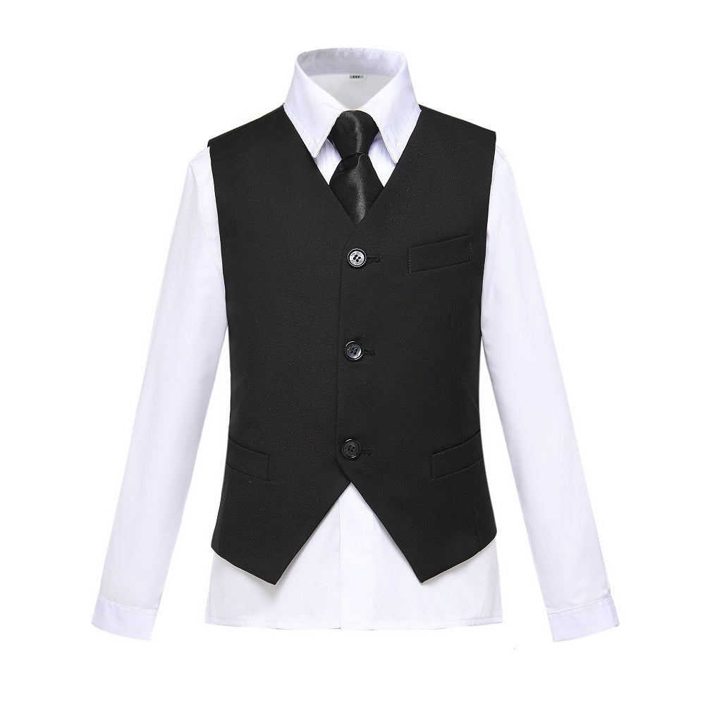 Black Formal Tuxedo 5 Piece Boys Suits