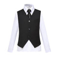 Cargar la imagen en la vista de la galería, Black Custom Fit Slim 4 Piece Boy's Formal Suits With Vest+Pants+Shirt+Tie
