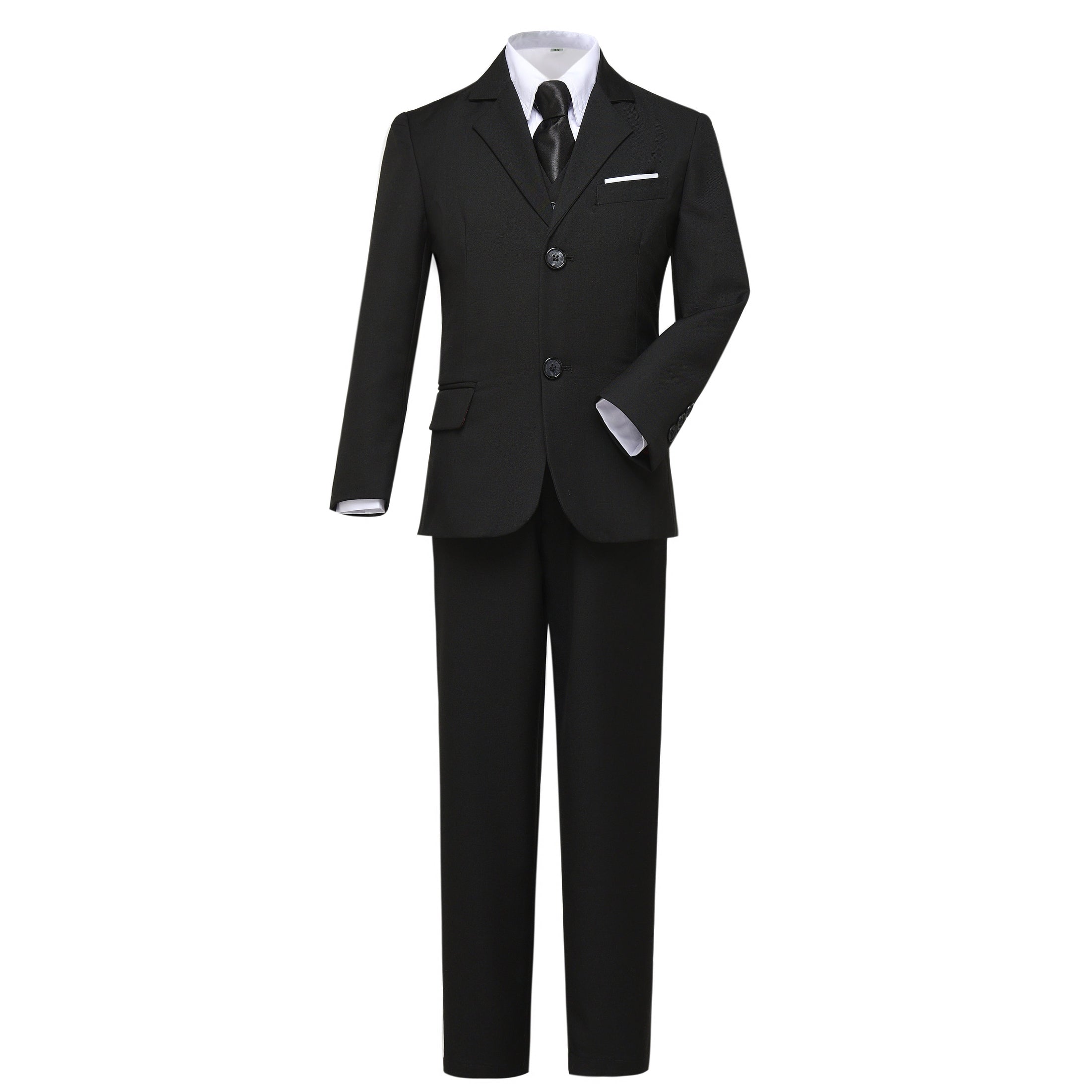 Black Formal Tuxedo 5 Piece Boys Suits