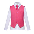 Bild in Galerie-Betrachter laden, Pink Kid Boys Custom Fit Slim 4 Piece Boy's Formal Suits With Vest+Pants+Shirt+Tie
