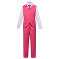 Cargar la imagen en la vista de la galería, Pink Kid Boys Formal Classic Suits Set 5 Piece Boys Suits
