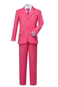 Load image into Gallery viewer, Pink 3 Piece Kids Boys' Formal Fit Blazer Vest and Pants Dress Suits Set
