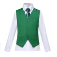 Cargar la imagen en la vista de la galería, Green 2 Piece Kids Boys' Vest and Pants Dress Suits Set
