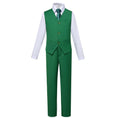 Charger l'image dans la visionneuse de la galerie, Green 4 Piece Boy's Formal Suits With Vest+Pants+Shirt+Tie
