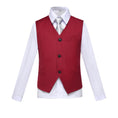 Load image into Gallery viewer, Burgundy Custom Fit Slim 4 Piece Boy's Formal Suits With Vest+Pants+Shirt+Tie
