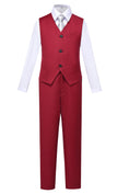 Bild in Galerie-Betrachter laden, Burgundy 2 Piece Kids Boys' Vest and Pants Dress Suits Set
