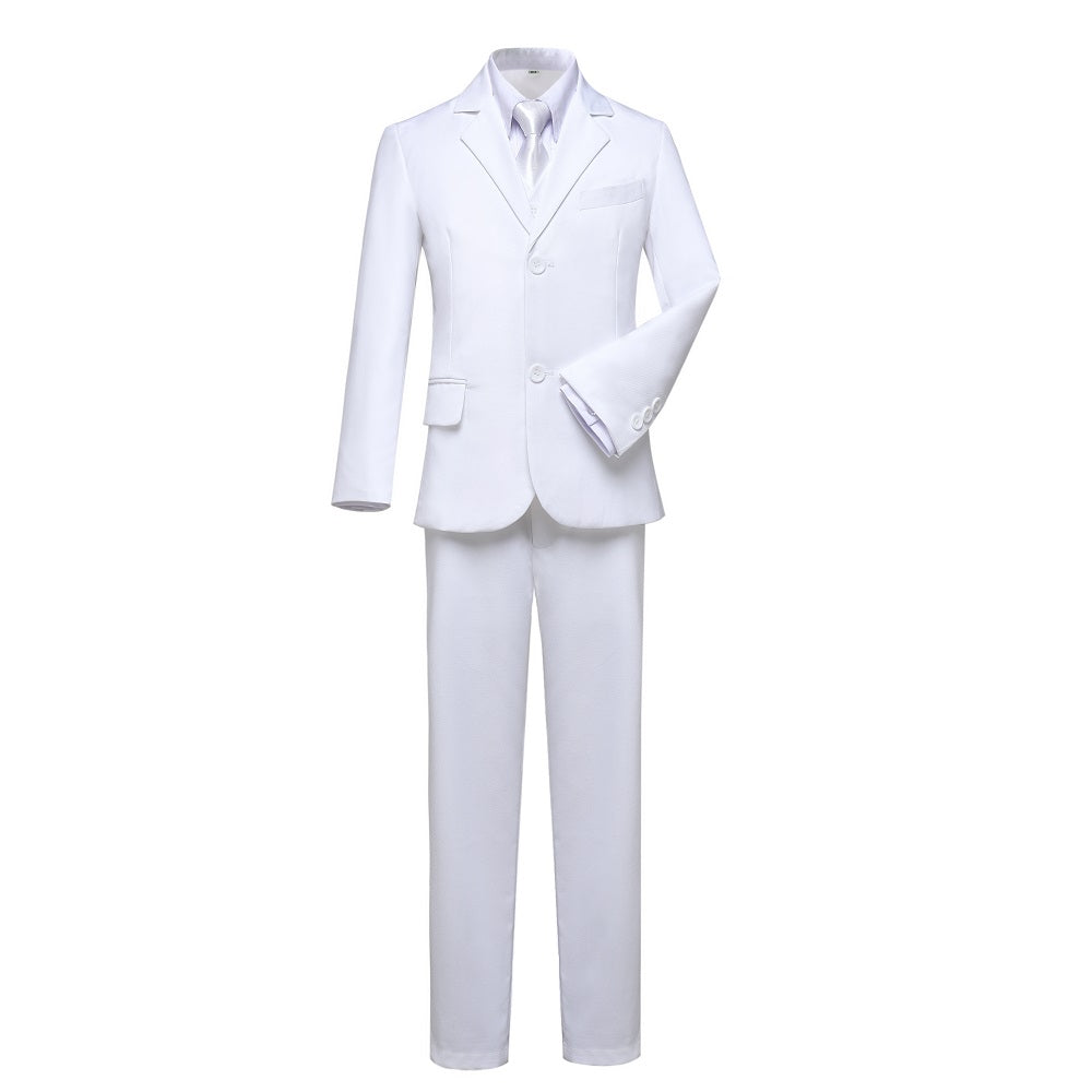 White Tuxedo 5 Piece Boys Suits