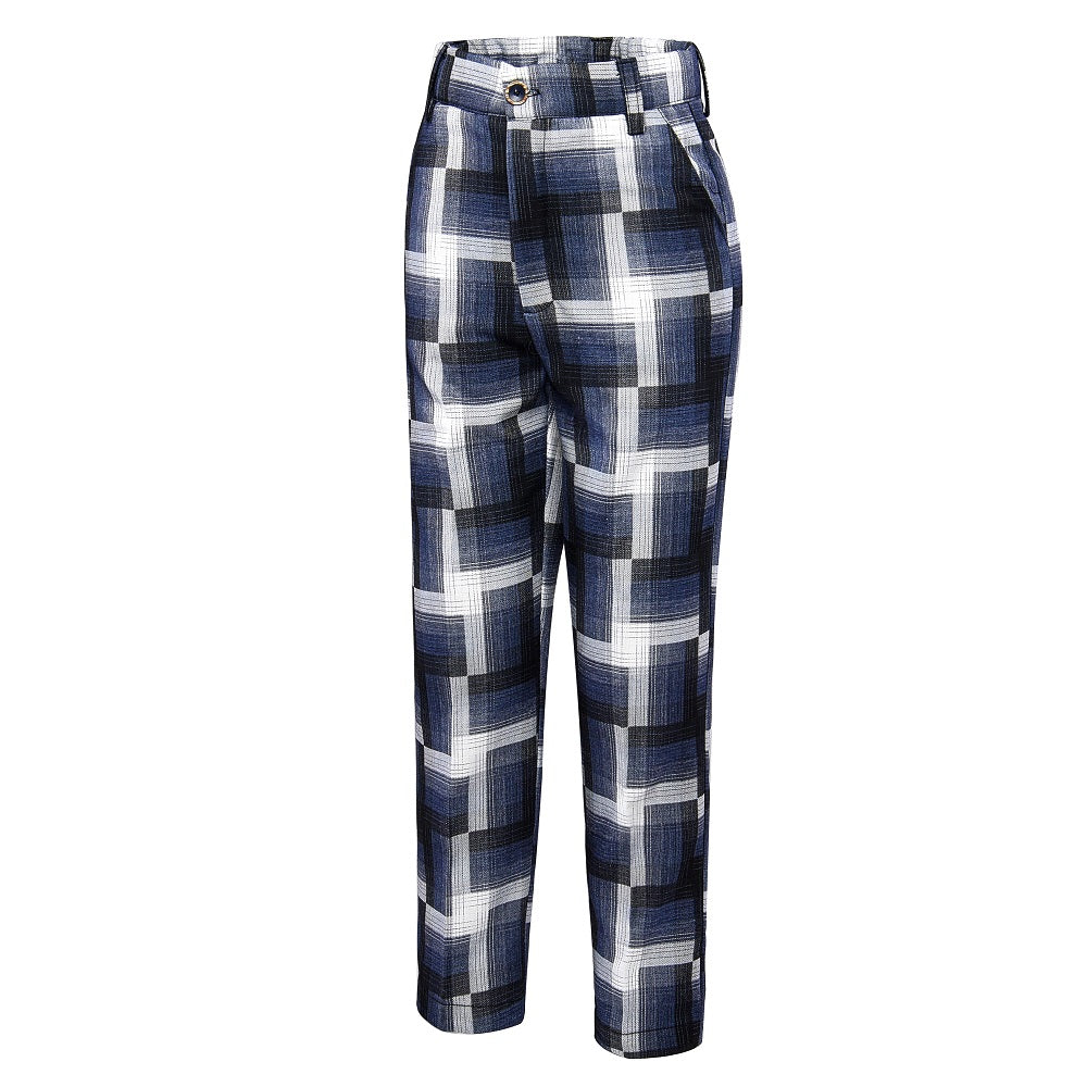 Black and Grey Plaid Banquet 5 Piece Boys Suits