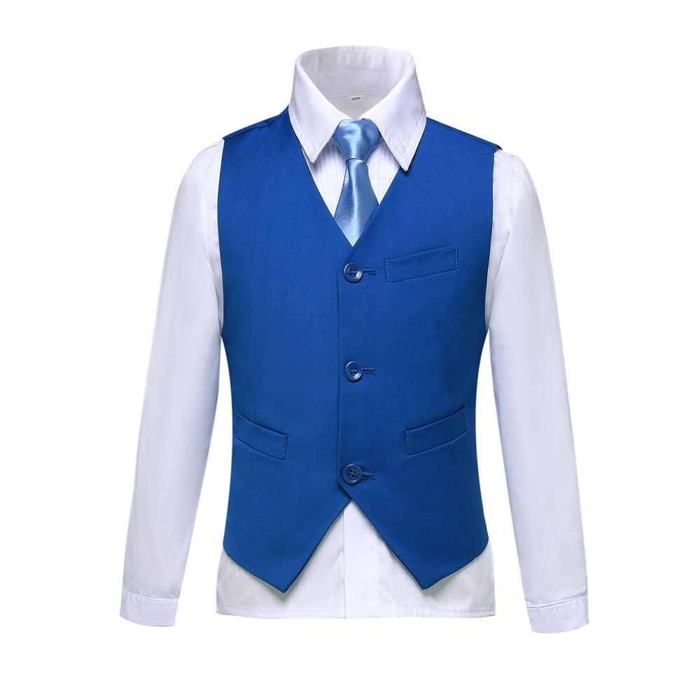 Royal Blue 2 Piece Kids Boys' Vest and Pants Dress Suits Set