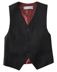 Bild in Galerie-Betrachter laden, Black 4 Piece Boys' Formal Suit Set with Vest Pants Dress Shirt and Tie BS35
