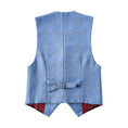 Load image into Gallery viewer, Light Blue Plaid 2 Piece Kids Boys' Vest and Pants Dress Suits Set
