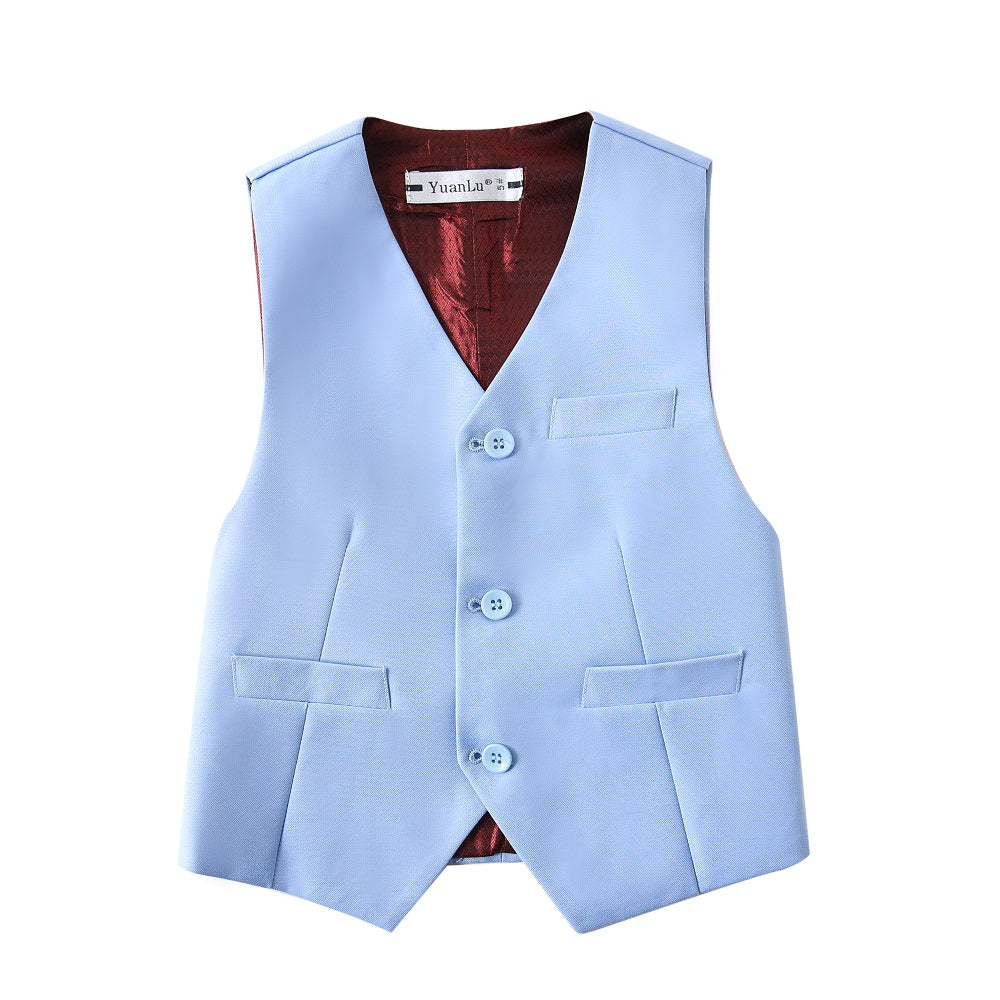 Light Blue 2 Piece Kids Boys' Vest and Pants Dress Suits Set