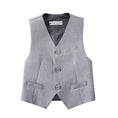 Load image into Gallery viewer, Light Grey 3 Piece Kids Boys' Formal Fit Blazer Vest and Pants Dress Suits Set
