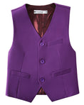 Charger l'image dans la visionneuse de la galerie, Purple 4 Piece Boys' Formal Suit Set with Vest Pants Dress Shirt and Tie BS46
