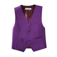 Load image into Gallery viewer, Purple 2 Piece Kids Boys' Vest and Pants Dress Suits Set
