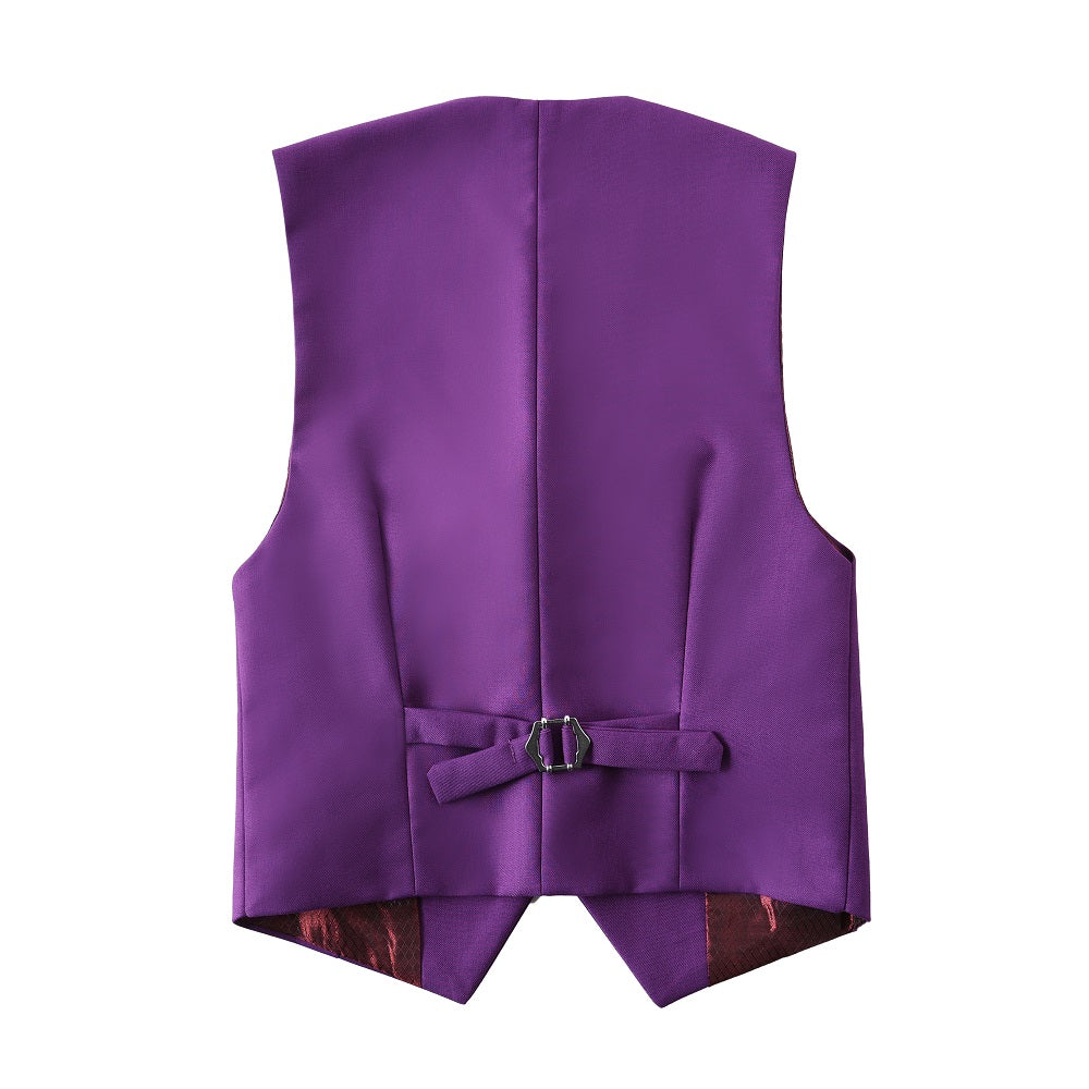 Purple 3 Piece Kids Boys' Formal Fit Blazer Vest and Pants Dress Suits Set