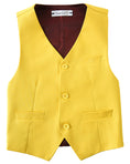 Cargar la imagen en la vista de la galería, Yellow 4 Piece Boys' Formal Suit Set with Vest Pants Dress Shirt and Tie BS51
