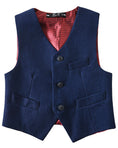 Charger l'image dans la visionneuse de la galerie, Navy 3 Piece Kids Boys' Formal Blazer Vest and Pants Dress Suits Set
