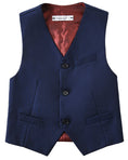 Bild in Galerie-Betrachter laden, Blue 4 Piece Boys' Formal Suit Set with Vest Pants Dress Shirt and Tie BS37
