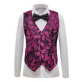 Cargar la imagen en la vista de la galería, Fuchsia Unique Patterned Party Banquet 5 Piece Boys Suits
