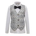 Load image into Gallery viewer, Grey Unique Patterned Party Banquet 5 Piece Boys Suits
