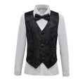 Load image into Gallery viewer, Black Unique Patterned Party 5 Piece Boys Suits
