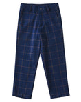 Load image into Gallery viewer, Navy Plaid 2 Piece Kids Boys' Vest and Pants Dress Suits Set
