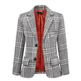 Charger l'image dans la visionneuse de la galerie, Grey and White Plaid Elegant Formal 5 Piece Boys Suits
