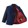 Load image into Gallery viewer, Blue Plaid Elegant 5 Piece Boys Suits
